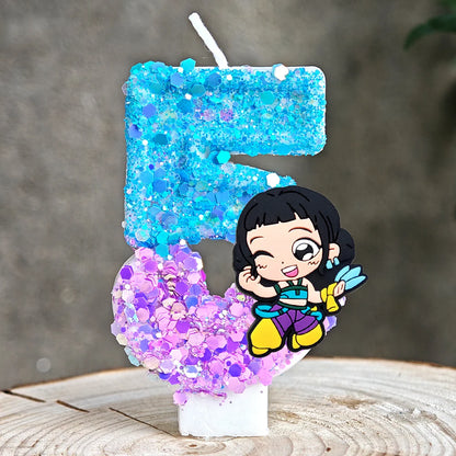 Heißer Kpop Dämon Jäger Thema Kerze 3D Nummer 0-9 Kinder Geburtstag Kuchen Dekoration Baby Dusche Anime Party liefert Geschenke