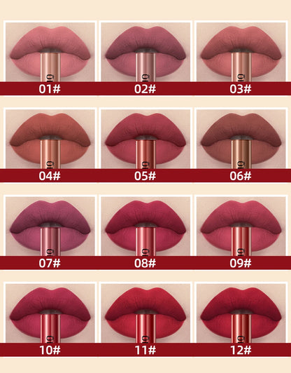 QIBEST Matte Liquid Lipstick Waterproof Long Lasting Lip Gloss Velvet Mate Nude Red Tint Tube Lipsticks Lipgloss Makeup Cosmetic.