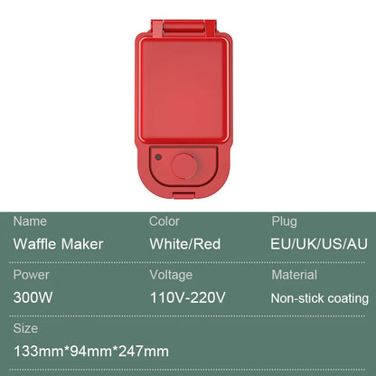 220V Timing multi-function electric sandwich maker waffle maker home breakfast machine toaster replaceable baking tray.