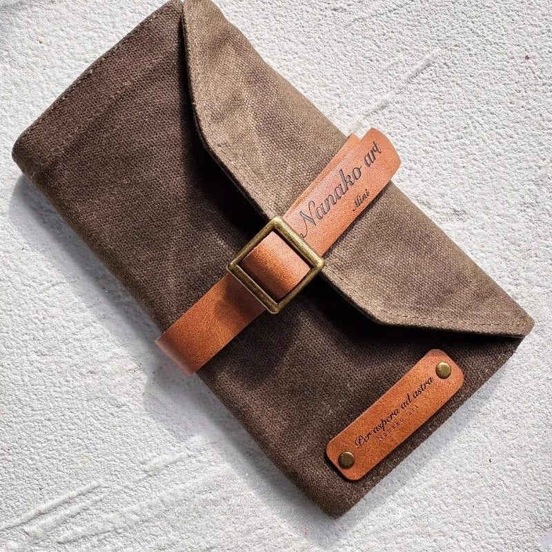 Öl Wachs Leder Bleistift Tasche Wasserdichte Leinwand Vorhaut Karabiner Künstler Student Reise Tragbare Lagerung Tasche Kunst Liefert.