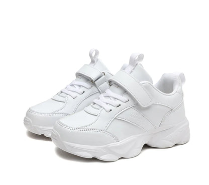 Children Shoes Kids Casual Sneakers Black Pu Leather Sports Shoes for Boy Girls White Shoes School Running Tennis Sneaker.