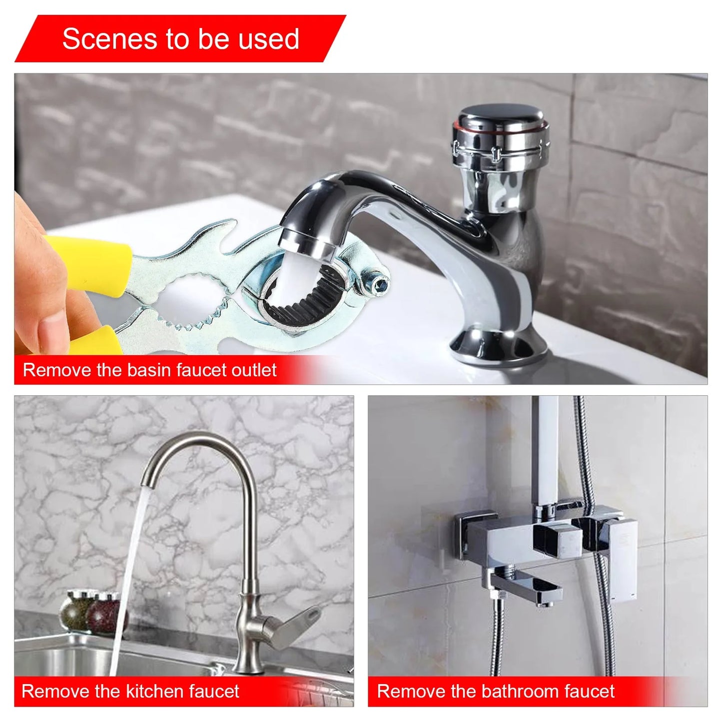 2pcs Faucet Bubbler Wrench for Kitchen Sink Bathroom Wash Basin Faucet Aerator Removal Repair Spanner Disassembly Cleaning Tool