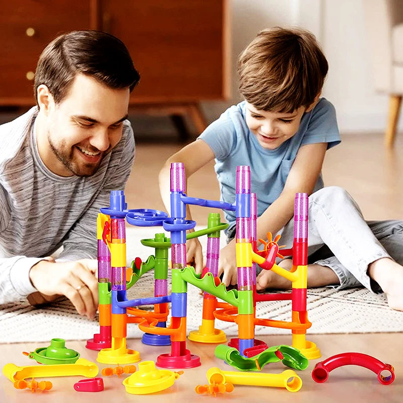 29-142PCS Marble Run Building Blocks Marbles Slide Toys For Children DIY Creativity Constructor Educational Toys Children Gift