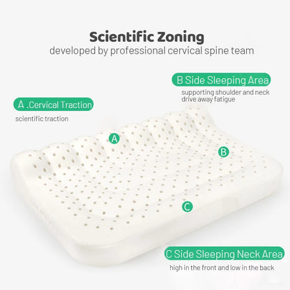 New Natural Latex Pillow with Organic Cotton Cover Standard Size Soft Pressure Relief Neck Pain Relief Bed Pillow for Side Queen.