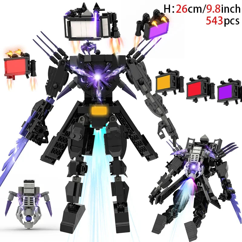 Moc Skibidi Toilet Action Figures builing blocks,Camerman Titan Speakerman Surveillance Man TVMan Boys Bricks Toys For Kids Gift