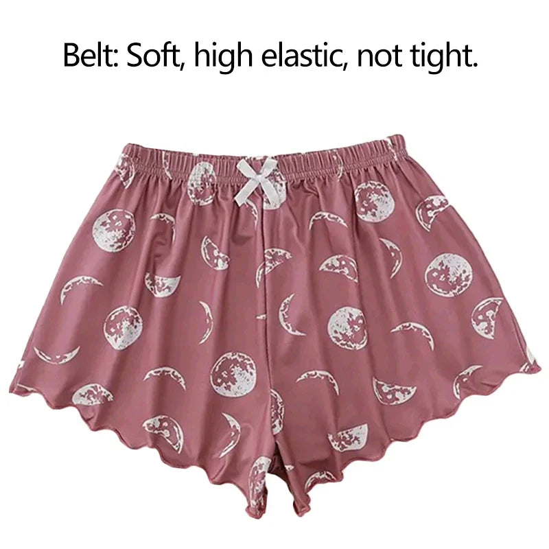 Frauen Pyjama Nachtwäsche Pyjama Set Sport Leibchen und Shorts rosa schwarz Mond und Planet drucken Sommer bequeme Freizeit anzug.