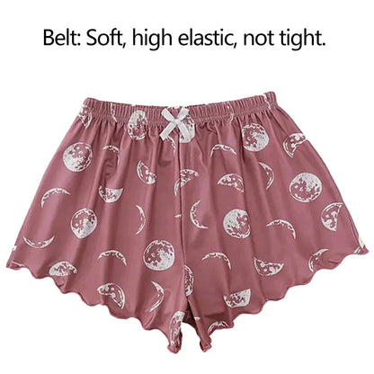 Frauen Pyjama Nachtwäsche Pyjama Set Sport Leibchen und Shorts rosa schwarz Mond und Planet drucken Sommer bequeme Freizeit anzug.