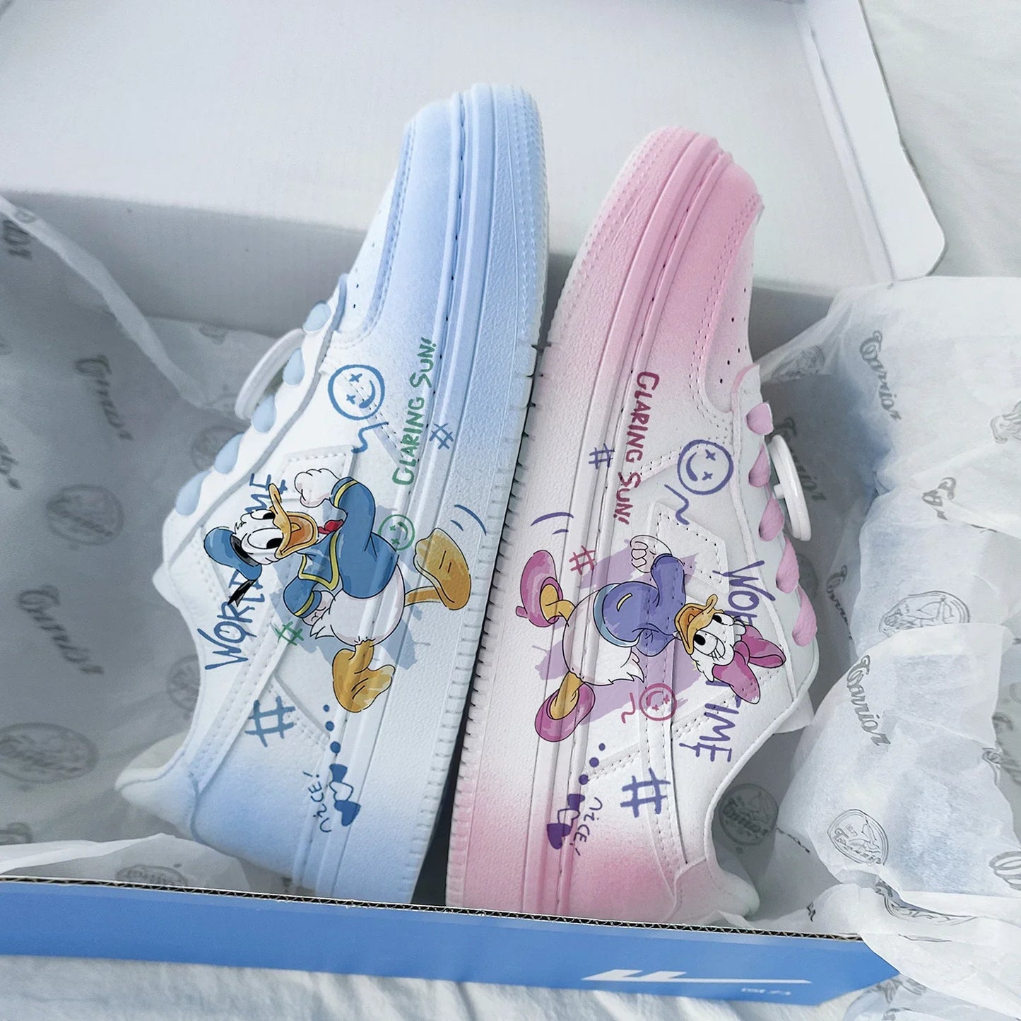 New Disney cartoon girls Daisy Donald Duck princess cute Casual shoes non-slip soft bottom sports shoes for girl gift.