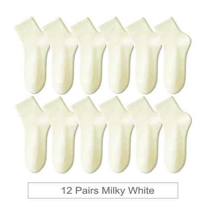 12 Pairs New Woman Cotton Socks Men Sock Short Ankle Colorful Autumn Spring Soft Breathable Colorful Girl Sock.