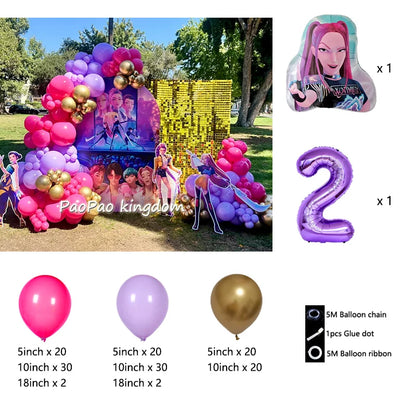 Kpop Dämonenjäger Themen Mädchen Geburtstag Luftballons Dekoration Anzahl Ballon Partyzubehör Babyparty Film Halloween Ballon