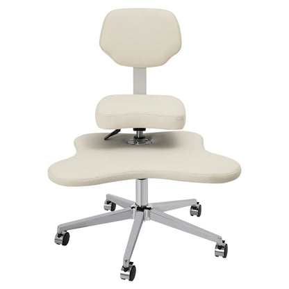 Cross Schreibtischstuhl mit Lordosenstütze |   Ergonomischer Bürostuhl |   Sitzhöhe und Fußpolster, verstellbarer Meditationsstuhl/Schwarz/Weiß