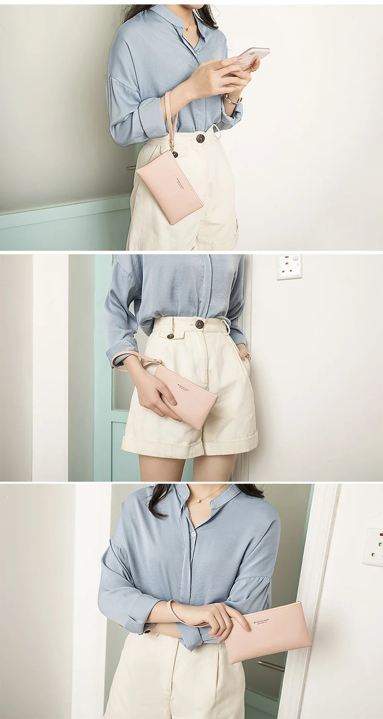 MIYIN Women's Purse long ultra-thin credit card bag minimalist zero purse thin large capacity zipper hold bag handbag purse girl.