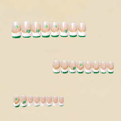 24pcs/set short medium long fake nails for Spring summer season gradient peach flowers butterfly heart press on false nail art.