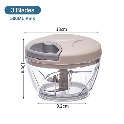 Manual Meat Mincer 500/900ML Garlic Chopper Kitchen Cooking Accessories Vegetable Onion Cutter Rotate Garlic Press Crusher