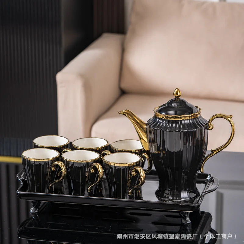 New high-value European ceramic coffee set, color glaze, high-end Phnom Penh coffee cup saucer, afternoon tea set