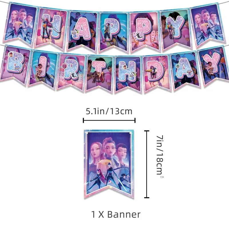 Neue Kpop Dämon Jäger Thema Einweg Geschirr Set Party Liefert Huntrix Saga Jungen Kuchen Topings Geburtstag Party Dekoration.