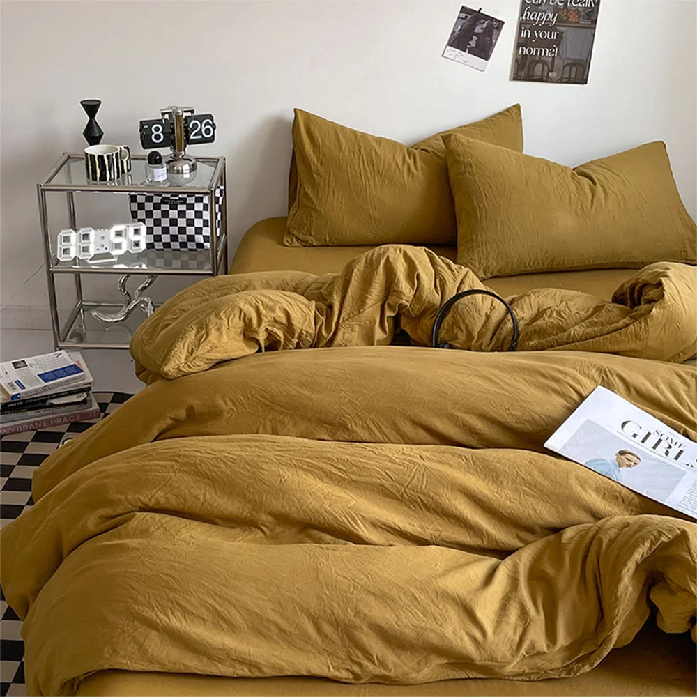 100% Thick Brushed Bed Sheets, Duvet Cover Set, Four Piece Bedding Set Three Piece Bedding, Fully Enclosed for Home Gift.