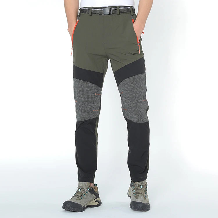Men's mountaineering outdoor pants with four-sided elastic quick drying pants, light and thin summer elastic breathable quick dr.