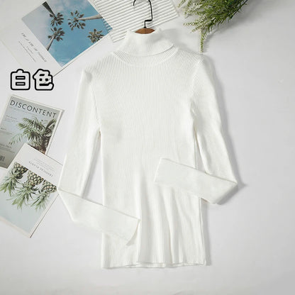 JMPRS Rollkragenpullover Frauen Mode Einfache Winter Pullover Jumper Hohe Elastische Gestrickte Herbst Weibliche Grundlegende Tops Casual Bluse