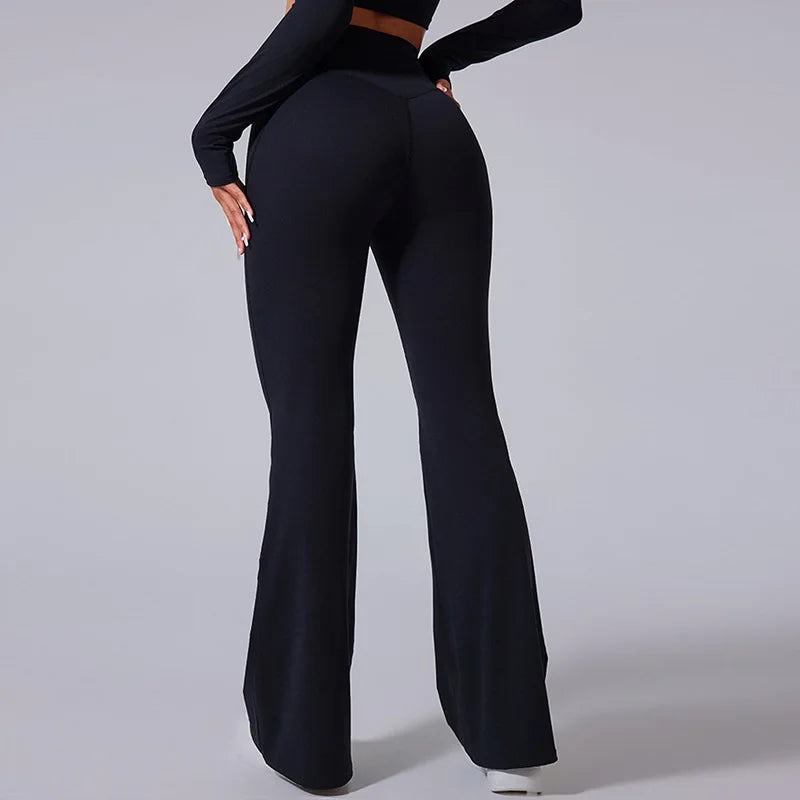 Cloud Hide Blue Sports Leggings Plus Size Long Yoga Pants Women Gym Fitness Running Flared Trousers High Waist Workout Tights.