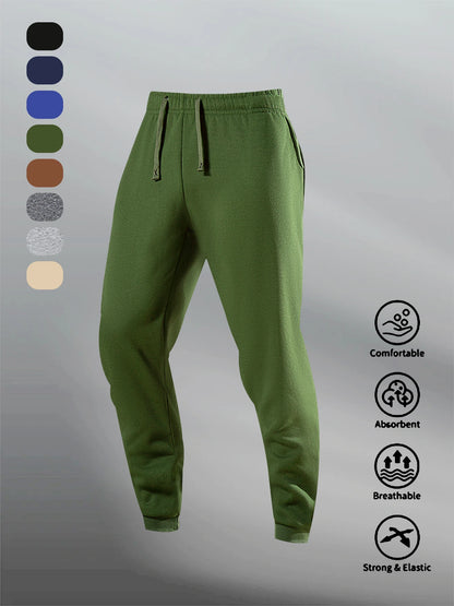 Men's Casual Sweatpants Autumn Winter Fleece Sports Pants Daily Unisex Fashion Trousers Solid Color Gym Workout Long Pants.