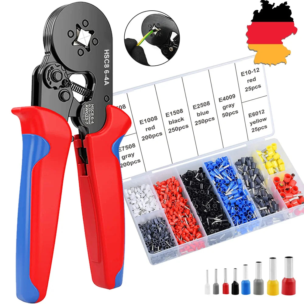 Crimpwerkzeuge HSC8 6-6A Selbsteinstellende Sechskantdraht-Crimpzange für 0,25-6 mm2 (AWG23-10) Reparaturwerkzeug für elektrische Schaltkreise