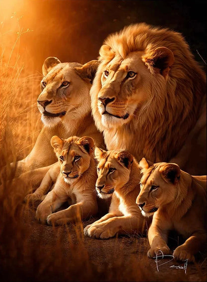 Classic Animal Aesthetics Wall Art Pictures Wild Lion Tiger and Cub Posters and Prints Canvas Painting Home Bedroom Decor Gifts.