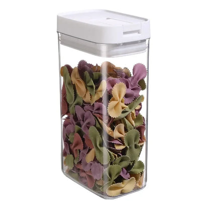 Moisture-Proof Sealed Tank Square Transparent Grain Storage Jar Dried Fruit Snack Box Cans Kitchen Plastic Container Organizer.