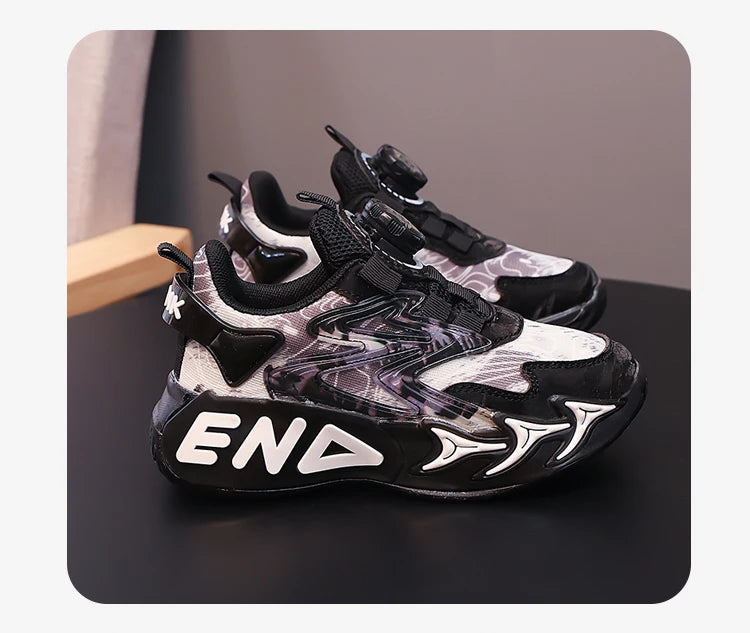 Fashion Print Children Shoes Boys Sneaker Autumn PU Leather Luxury Kids Casual Sneaker Platform Sports Tennis Shoes for Boy.