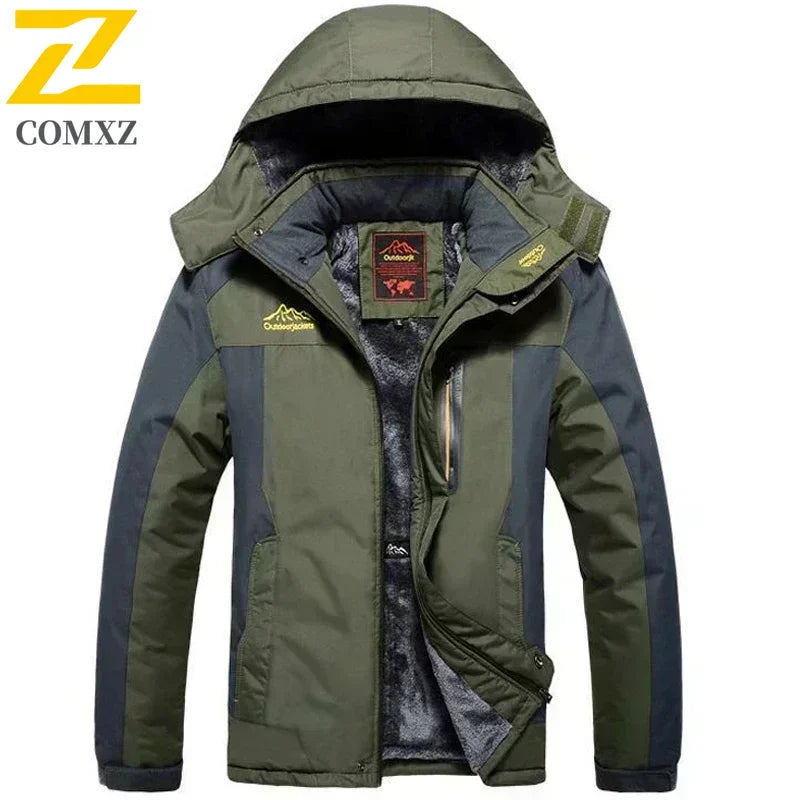 Winter Jacket Men Thick Fleece Waterproof Outwear unload Jackets Men's Windbreaker Army green Parka Raincoat Coats Plus Size 9XL