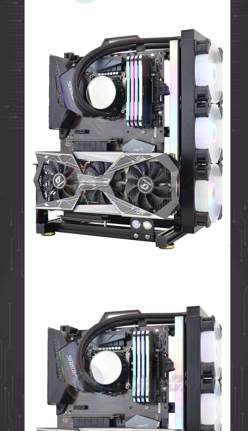 Open Computer Chassis DIY Creative Aluminum Frame Air Water Cooler 360 MOD ATX/ ITX / MATX Frame Desktop Case.