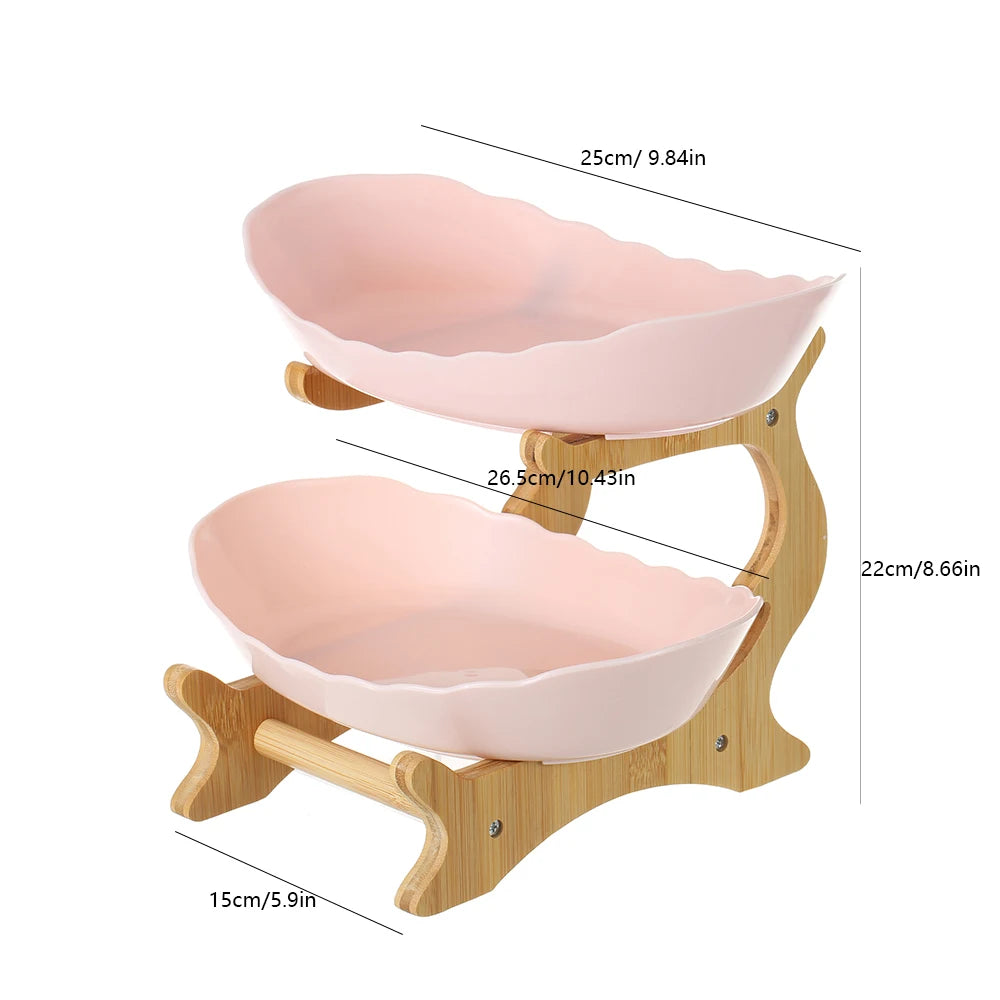 2/3 Layer Fruit Plate Home Living Room Plastic Snack Dish Creative Modern Dried Fruit Basket Candy Dish Cake Stand Salad Bowl.