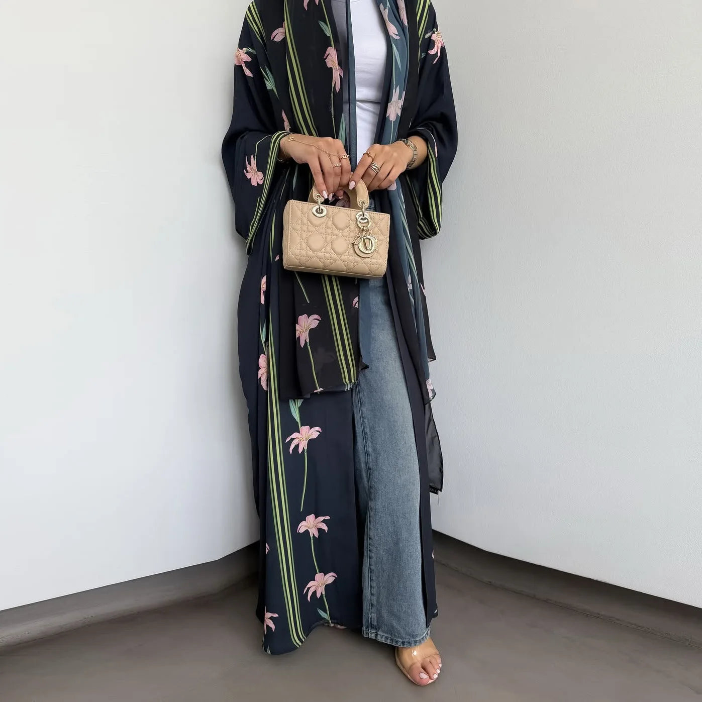 Uni Islamic Clothing Modest Abaya Women Muslim Dress Front Open Printed Abaya 2025 With Hijab Scarf Two Piece Set for Summer.