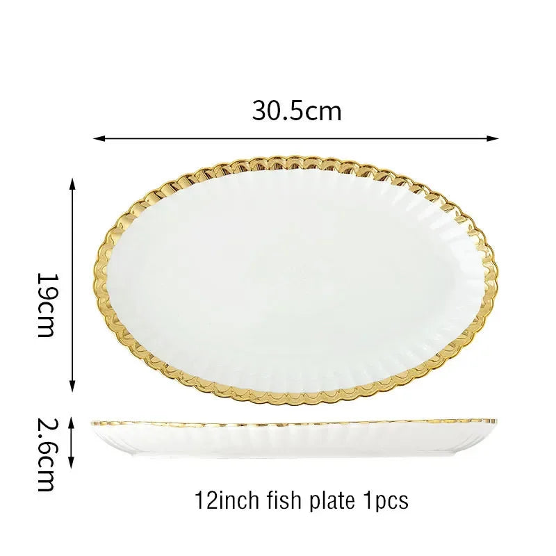 1pcs Upgrade white porcelain plates for food, dinner dishes, salad, soup bowls, ceramic porcelain plates, and tableware