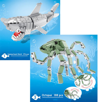 King crab Realistic Educational Ocean Creature Model Building Blocks Toys Easy Assembly,Ideal Holiday Gift for Kids Birthday