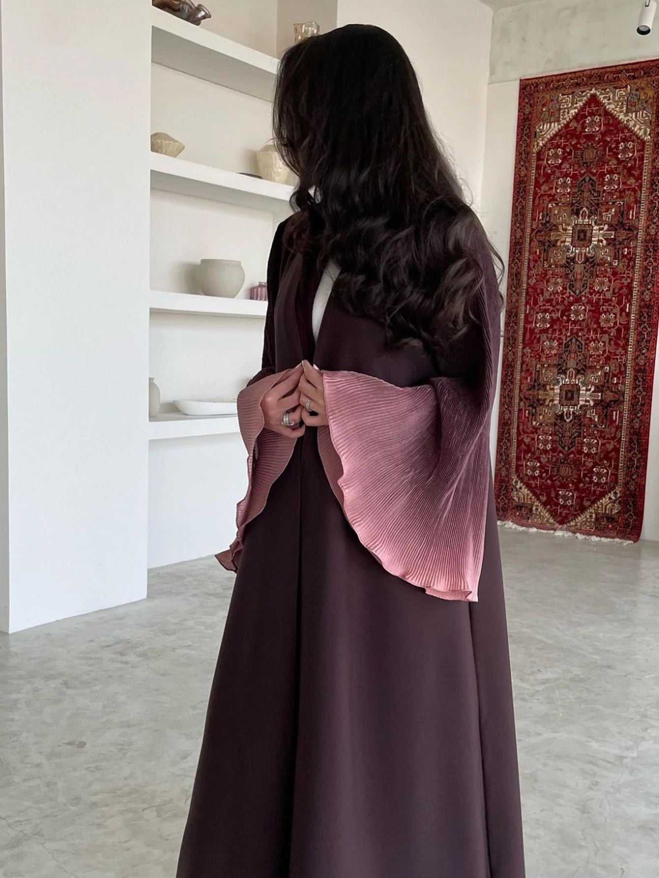 Open Front Abaya Muslim Flare Sleeve Casual Arabian Abayas Middle-East Elegant Turkey Kaftans Women Jilbabs Islamic Maxi Dresses.