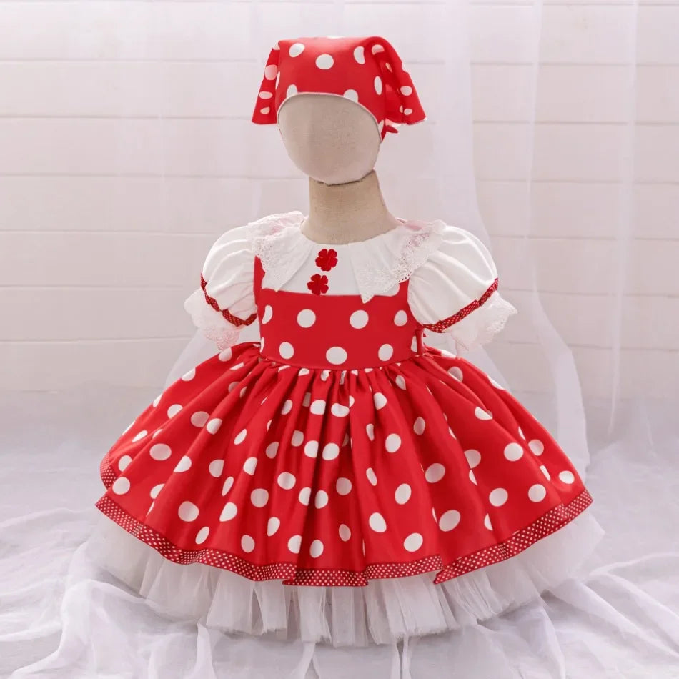 Mascha und Bär Lolita Mädchen Partykleid Barbie Pink Maid 1. Geburtstag Prinzessin Kleider für Kinder Spitze Weihnachtskostüme ASQ03.