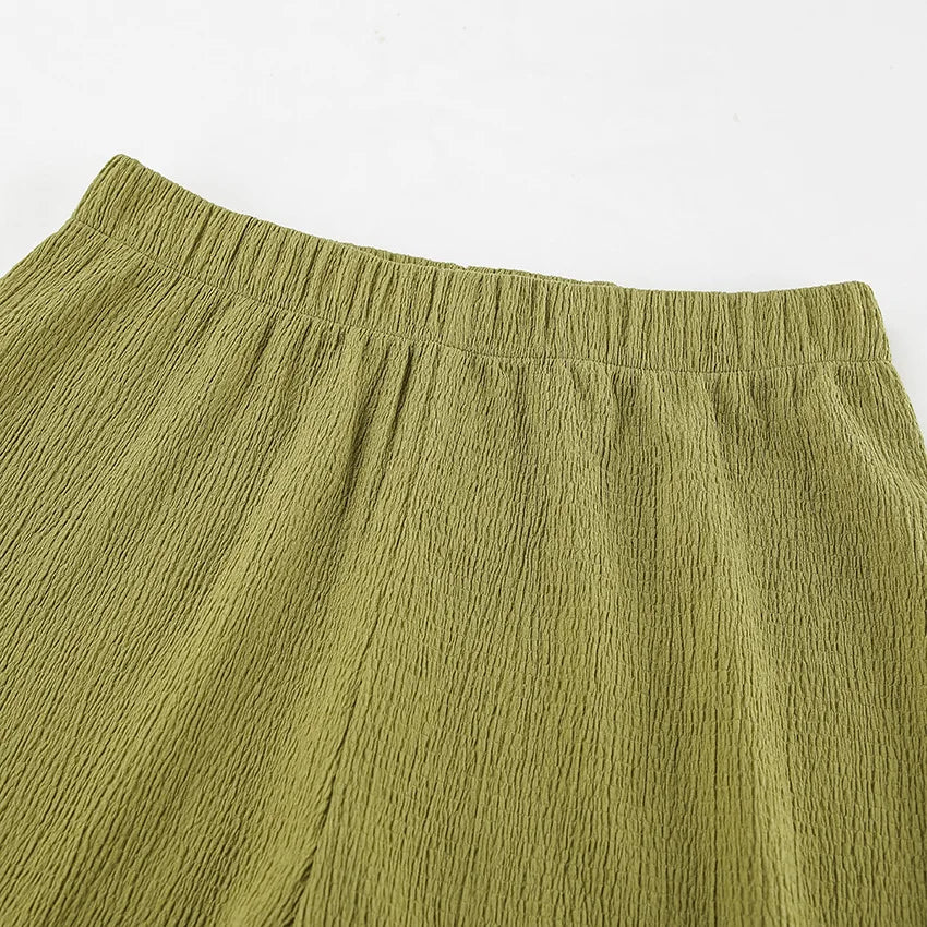 Tuularose Hanging Green Pants Set Sleeveless Backless Personality Temperament Commuter Two-piece Set Summer New Women Pants Set.