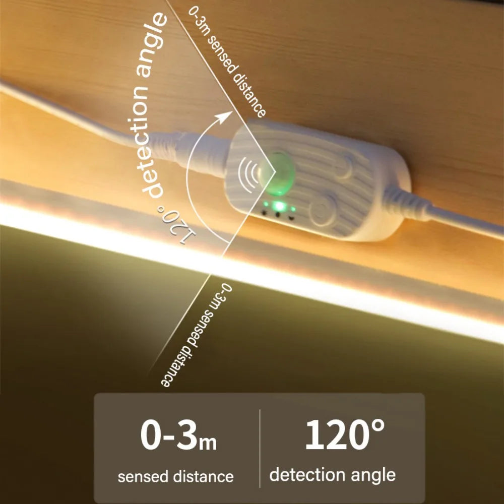 DC5V Neon LED Light Strip Wiress PIR Motion Sensor 6X12MM Silicone Tube Rope SMD2835 120Leds/m Waterproof Flexible Tape Ribbon.