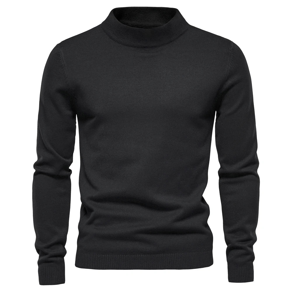 New Winter Turtleneck Thick Mens Sweaters Casual Turtle Neck Solid Color Quality Warm Slim Turtleneck Sweaters Pullover Men