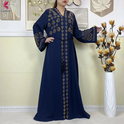 New Style Women Muslim Dress Chiffon Open Abaya 2024 Dubai Women Elegant Dress Islamic Clothing Zipper Cardigan Abaya With Scarf.