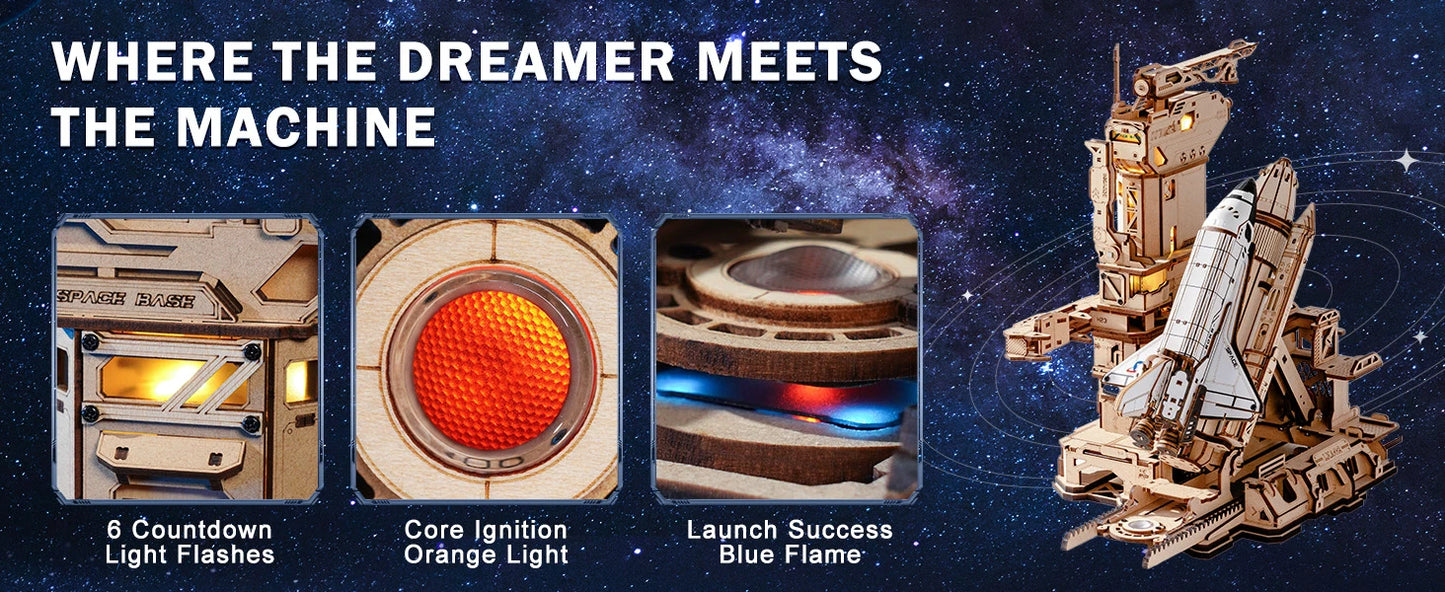 Robotime Rokr 3D Wooden Puzzle Space Shuttle Model Kits For Adults To Build STEM Toy Gift LKA02.