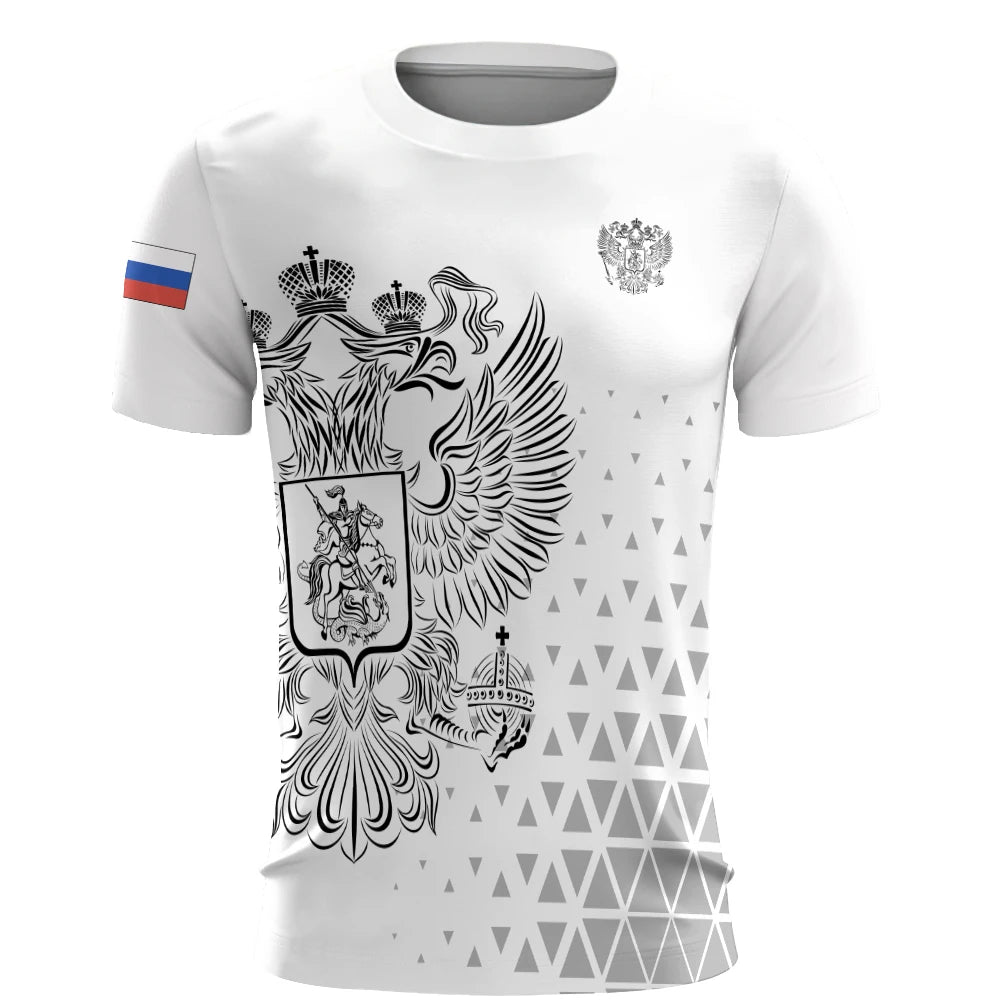 Russia Men's T-Shirts 3d Russian Flag Short Sleeve T-Shirt For Men Oversized Tees Mens Clothing Summer Casual Breath Sportswear.