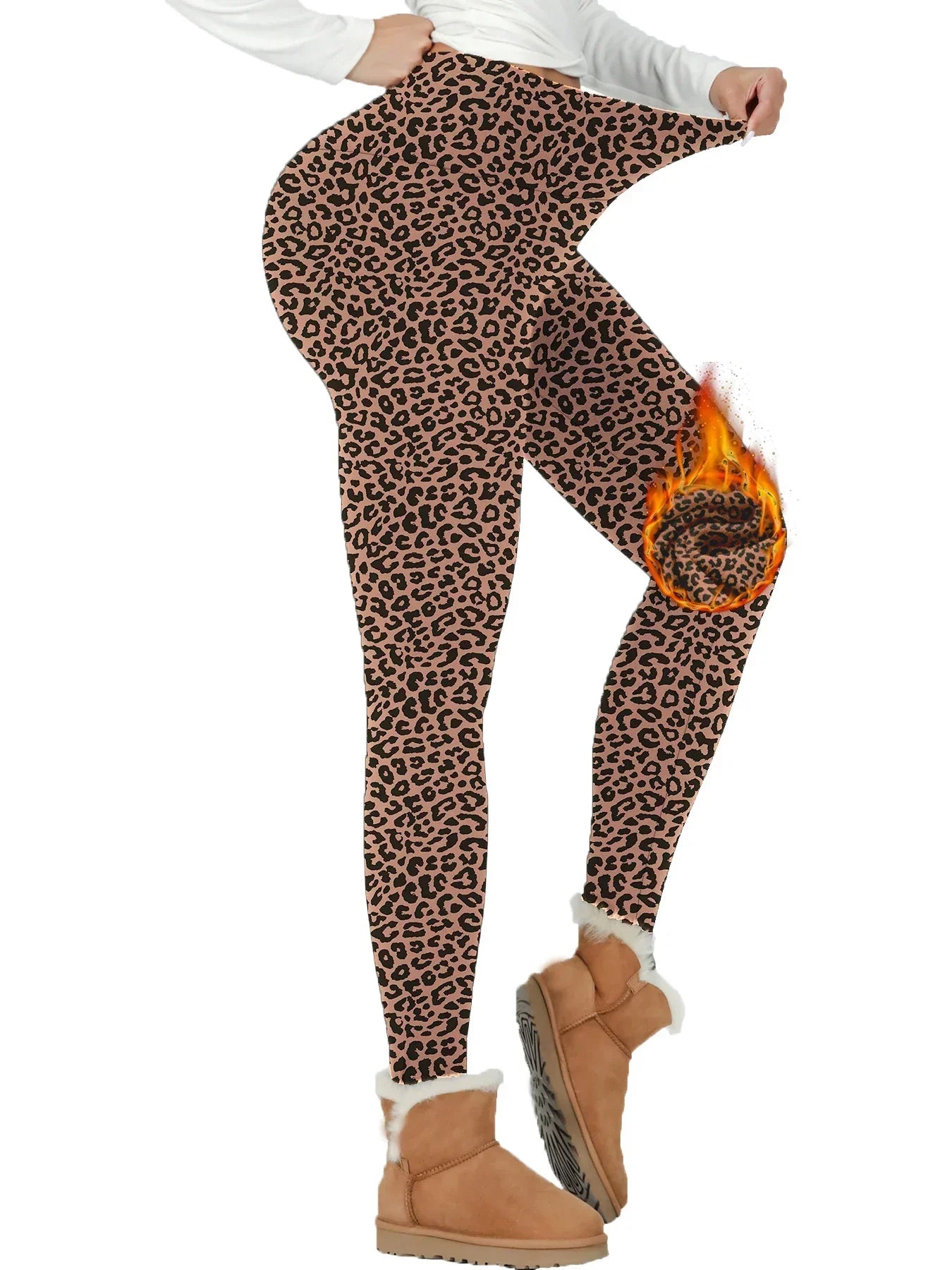 Womens Thermal Fleece Lined High Waisted Leggings. Workout Winter Warm Thick Tights Soft Yoga Pants.