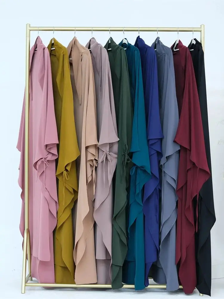 Ramadan Eid Khimar Abaya Dubai Turkey Islam Muslim Maxi Hijab Dress Nida Prayer Clothes For Women Kebaya Robe Femme Musulmane.