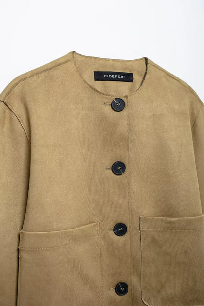 MUJER 2025 Wildlederjacke Damen Varsity Bomberjacken für Damen Neu in Mänteln und Jacken Damen Langarm Damen Winterjacke