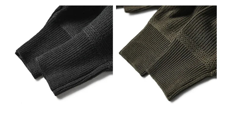 Bronson WWII USAAF Type A-1 Mechanic Sweater Men Heavyweight V-Neck Knit Jumper