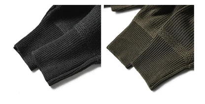 Bronson WWII USAAF Type A-1 Mechanic Sweater Men Heavyweight V-Neck Knit Jumper