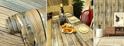Retro Faux Wood Grain Peel And Stick Wallpaper Self-adhesive Wood Plank Wallpaper Roll Removable Vinyl Wall Covering For Restaur