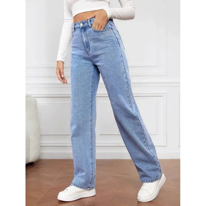 2000s Jeans Women High Waist Wide Leg Straight Y2K Jean Women's Loose Fit Denim Trousers Comfortable Plus Size Casual Pants.